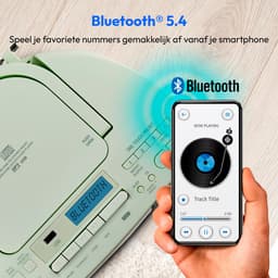 MEDION DRX-1 Plus Boombox (draagbare DAB+ & FM-radio, Bluetooth, cd-speler, MP3, cassette, hoofdtelefoonaansluiting, stereo, AUX, netstroom & batterijen) groen — thumbnail 5