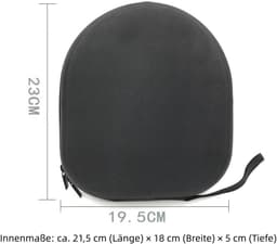 Headphone Bag, 23 x 19.5 cm, Compact Case Protection for Over-Ear Headphones and Accessories, Universal Transport Box, Protective Case in Black — thumbnail 4