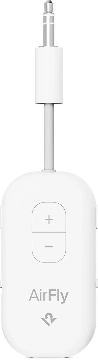 Twelve South AirFly Pro 2 – Geniet van In-Flight Entertainment met Draadloze Hoofdtelefoons – Koppel Twee Sets Draadloze Hoofdtelefoons voor Gedeeld Luisteren – Meer dan 25 Uur Batterijduur - Wit — afbeelding 1