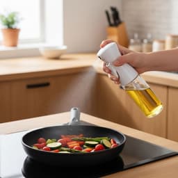 Flow Goods Olijfolie Sprayer – Wit – Olie Spray - Navulbaar Olie Glas – 200 ML – Cooking Spray - BBQ Accesoires – Airfryer — thumbnail 3