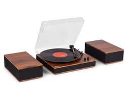 Platenspeler met speakers - Audizio Tupelo - Platenspeler Bluetooth - LP speler met auto stop - Houtlook