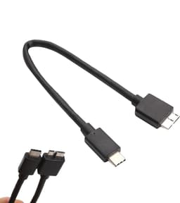 Externe Harde Schijf Kabel - Data Transfer Snoer - Snelle Data Overdracht - Hoge Snelheid 5Gbps - 30cm Lengte - Zwart — thumbnail 1