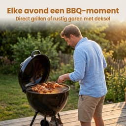 Lomera Houtskoolbarbecue - Houtskool BBQ - Kogelbarbecue - Kogel BBQ - Kettle Barbecue - Kettle BBQ - Barbecue met Deksel - Houtskoolbarbecue met Deksel - Barbecue op Wielen - Houtskoolbarbecue op Wielen — thumbnail 4