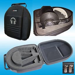Hoofdtelefoon Koffer - Draagbare Opbergtas - Bescherming Muziekapparatuur - Waterafstotend Nylon Buitenkant - 24.5 x 12 x 20 cm - Zwart — thumbnail 1