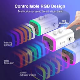 FIFINE AM8 - Complete set - Met XLR Kabel - USB / XLR Studio Microfoon - Geschikt voor PC/PS4/PS5 - RGB - Podcast - Gaming - Streaming - Wit — thumbnail 3