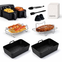Complete Airfryer Accessoires Set Geschikt voor Dual Airfryer, Dubbele Heteluchtfriteuse XXL Accesoires Compatibel met alle Dual Airfryers — thumbnail 1