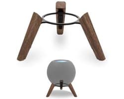 Gsedaox - Massief Houten Speakerstandaard -Speaker Standaard Bureau- Tripod voor HomePod mini(Walnoot)