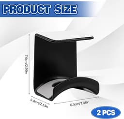 Bureau onderkant headset hanger - koptelefoonhouder onder bureau - headset hanger under desk - Zelfklevend - Voor gaming setup - Kantoorwerkplek - 2 Stuks - zwart — thumbnail 5