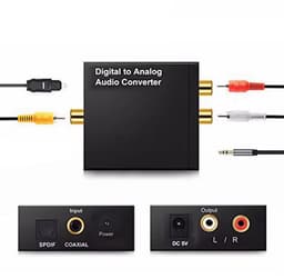 DAC Audio Converter Digitaal naar Analoog – Optisch Toslink/Coax naar RCA – 3.5mm Jack – 24-bit – 96kHz – Voor TV, Versterker & Home Cinema — thumbnail 1