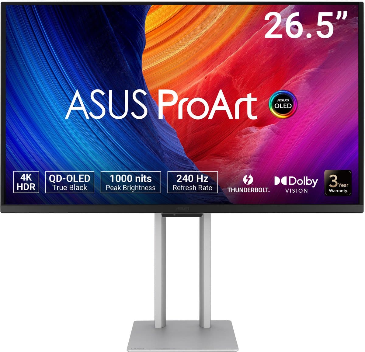ASUS ProArt Display PA27UCDMR - 4K UHD Grafisch Design Monitor - USB C 96W - USB Hub - Thunderbolt 4 - kleurechtheid ΔE < 1 - 240hz - 0.1ms - 27 inch — afbeelding 1