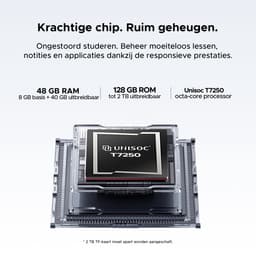 POCKAM P11 Pro - Tablet - 48 GB RAM (8+40 GB) + 128 GB ROM (2 TB/TF) - 11 inch FHD+ 90 Hz - Android 16 - 8800 mAh/18 W - T7250 - Dubbele luidsprekers - Gemini AI - Face ID - Widevine L1 - Complete accessoirebundel met toetsenbord en stylus - Grijs — thumbnail 5