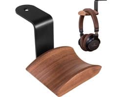 Headsethouder,Hoofdtelefoon Houder met Walnoothout Hoofdsteun voor alle Hoofdtelefoonmaten,Headset Holder Koptelefoonhaak voor PC-gaming