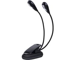 Oplaadbare Dubbele LED Boekenleeslamp met Klem - Flexibel Licht voor Muziekstandaard en Nachtlezen