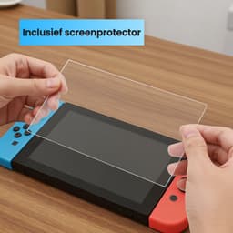 2BEFUN Case geschikt voor Nintendo Switch OLED - Incl. Screenprotector - Hoes - Beschermhoes - Opbergtas - Accessoires - Zwart — thumbnail 3