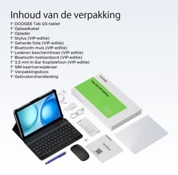 DOOGEE Tab G5 VIP - Tablet - 20GB + 128GB (2TB TF) - 4G LTE - Android 16 - 10 inth 120Hz IPS HD - Unisoc T7200 - 7500mAh - 2 Lautsprecher - Widevine L1 - Face ID - GPS -Met toetsenbord, muis, stylus, koptelefoon — thumbnail 3