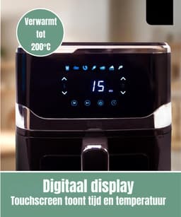Nexvo® Mini Airfryer - Airfryer - Heteluchtfriteuse - Compact - Zwart - 32cm x 25cm x 31cm — thumbnail 2