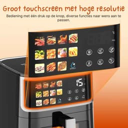 ElevateCommerce - XXL Airfryer 8L 1700W Heteluchtfriteuse met Touchscreen, 11 Automatische Programma’s, 200°C, Anti-Aanbak Mand & Timer – Zwart — thumbnail 2