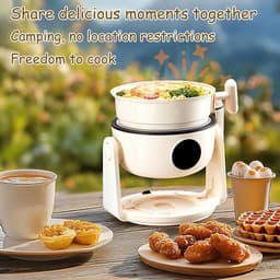 Heteluchtfriteuse - Dubbele Airfryer - Gezond Koken - Stoom Frituurmodus - 26 x 23 x 21 cm — thumbnail 4