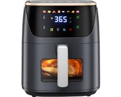 Jently air fryer - elektrische friteuse - anti-aanbakmand - familiegrootte - touch screen - 8 in 1 - 7 liter