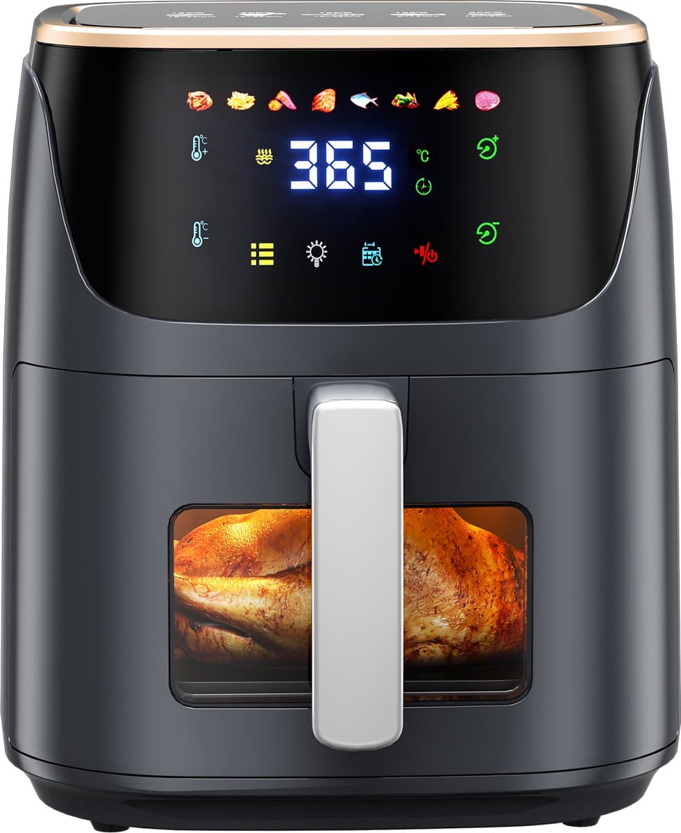 Jently air fryer - elektrische friteuse - anti-aanbakmand - familiegrootte - touch screen - 8 in 1 - 7 liter — afbeelding 1