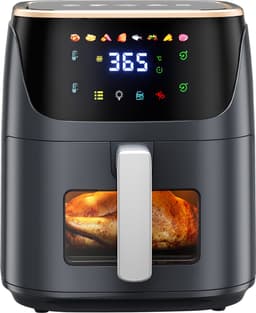 Jently air fryer - elektrische friteuse - anti-aanbakmand - familiegrootte - touch screen - 8 in 1 - 7 liter — thumbnail 1