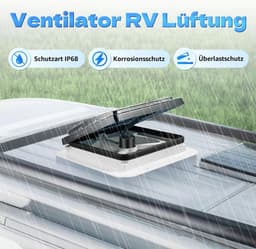 12V Dakventilator Camper met LED Verlichting en Insectenhor — thumbnail 5