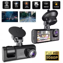 Gloovon® - Dashcam - 1080 HD - Voor & Achter Camera - Loop Opname - G Sensor - Parkeermonitor - Dashcam Auto - Nachtzicht - Zwart — thumbnail 2
