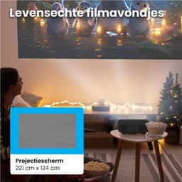 Auronic Beamer 10.000 Lumen - WiFi - 1080P Full HD - Streamen vanaf je telefoon - Smart Mini Beamer - HDMI-kabel - Afstandsbediening en Projectiescherm - Zwart — thumbnail 5