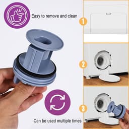 pluizenfilter - geschikt voor geschikt voor Bosch Siemens 00647920 - 00605010 - Vervanging plug WM1095 - WM1065 - WD7205 - filterdop pluizenfilter - blauw — thumbnail 7