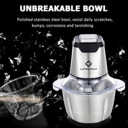 Mini Food Chopper 400W - Elektrische Groentehakker en Babyvoeding Chopper met Roestvrijstalen Kom — thumbnail 4