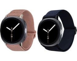 kwmobile Horlogebandjes geschikt voor Samsung Galaxy Watch 8 Galaxy / Galaxy Watch 8 Classic 46mm - 2 x Nylon Smartwatch bandje in donkerblauw / oudroze.