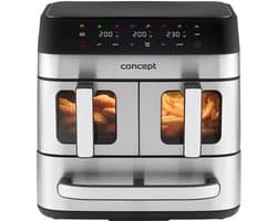 Concept - Air Fryer - Vetvrije friteuse - 3 aparte laden - gesynchroniseerd koken - 8 vooraf ingestelde programma's, FR9000