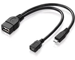 USB OTG Adapterkabel Micro-USB 2.0 met Stroomaansluiting voor Externe Harde Schijven en Apparaten