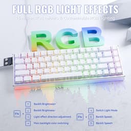 ATTACK SHARK X68MAX HE - Magnetic Switch Wired Gaming Toetsenbord - CNC Aluminium - 68keys - RGB - Side Printed PBT Keycaps - Decorative Lanyard - 8Khz - 0.005mmRT - 0.08ms - White Contour Line — thumbnail 3