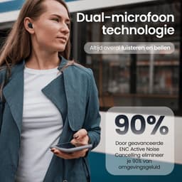 Siltcon® SoundWave Pro Sport - Volledig Draadloze Oordopjes – Oortjes Draadloos – Oordopjes – Oortjes - Bluetooth Oordopjes - Noise cancelling - Universeel - BT 5.3 - 48u op 1 lading - Blijven altijd zitten - Zwart — thumbnail 4