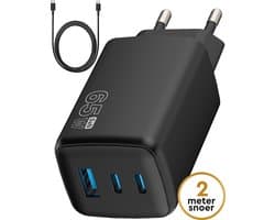 Golden Sound 65W Snellader - USB C oplader - Snellader - USB C kabel - Power Adapter - Oplader met 2 meter draad - Geschikt voor smartphones en laptops