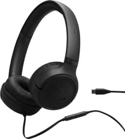 JBL Tune 530 USB-C - USB C Koptelefoon - Bedrade On-ear Headset voor iPhone 15, 16 & 17 - Met Microfoon - JBL Pure Bass - Samsung & Laptop - Zwart — thumbnail 1