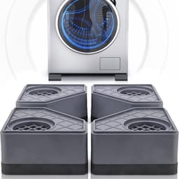 JeiibrZui Antivibratiematten Voor Wasmachine - Rubberen Mat Voor Wasmachine En Droger - Trillingsdemping En Antislipfunctie - 4 Stuks - Voor Huishoudelijke Apparaten Grijs — thumbnail 1