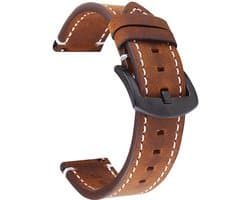 Smartwatch leren horlogeband - Bruin - 20 mm