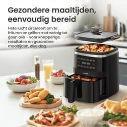 Heinner Airfryer 5L – 2600W Heteluchtfriteuse – Olievrij Frituren – Digitale Touchbediening – 6 Voorgeprogrammeerde Programma’s – Gezond & Vetarm Koken — thumbnail 4