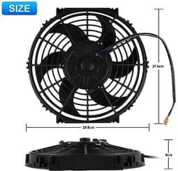 Universele Auto Koelventilator 10 Inch 12V 80W – Elektrische Ventilator voor Auto en Vrachtwagen — thumbnail 1