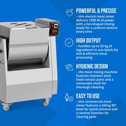 Vleesmenger - 1500 W - 50 kg - Royal Catering — thumbnail 2