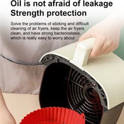 7.5inch Airfryer siliconen bakplaat - Ronde Airfryer siliconen binnenkant - Herbruikbaar - Keuken- en kookaccessoire - Siliconen bak- en kookplaat - Antiaanbak bakvorm - Hittebestendig - Met handvat - Geschikt voor Airfryers - Groen — thumbnail 5