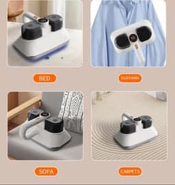 Handheld Stofzuiger - Bedstofzuiger - Draadloze Matrasstofzuiger - met HEPA-filter, 253,7 nm UV-C-lamp - 16 kPa Zuigkracht - Verbrede Zuigopening - Grote Stofcapaciteit - Laag Geluidsniveau - Wit — thumbnail 3