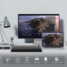 EPOMAKER x AULA F75 MAX - Zwart/Grijs - Mechanisch Draadloos Toetsenbord - RGB - 75% - QWERTY - Gaming Keyboard - Leobog Reaper Switch — thumbnail 6