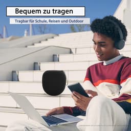 Draagbare Reishoes voor Draadloze Koptelefoon - Beschermtas met Ritssluiting en Binnenvak - Voor Over-Ear Hoofdtelefoons - Zwart — thumbnail 5