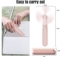 Draagbare Mini-handventilator met 3 Snelheden - Stil en Oplaadbaar voor Thuis en Reizen — thumbnail 5