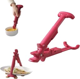 2-in-1 anti-verbrandingsklemmen voor kommen, multifunctionele anti-verbrandingstang, hittebestendige siliconen handgreep voor hete platen, ovenklem, voor kom en bord (rood) - Cyslmuk® — thumbnail 1