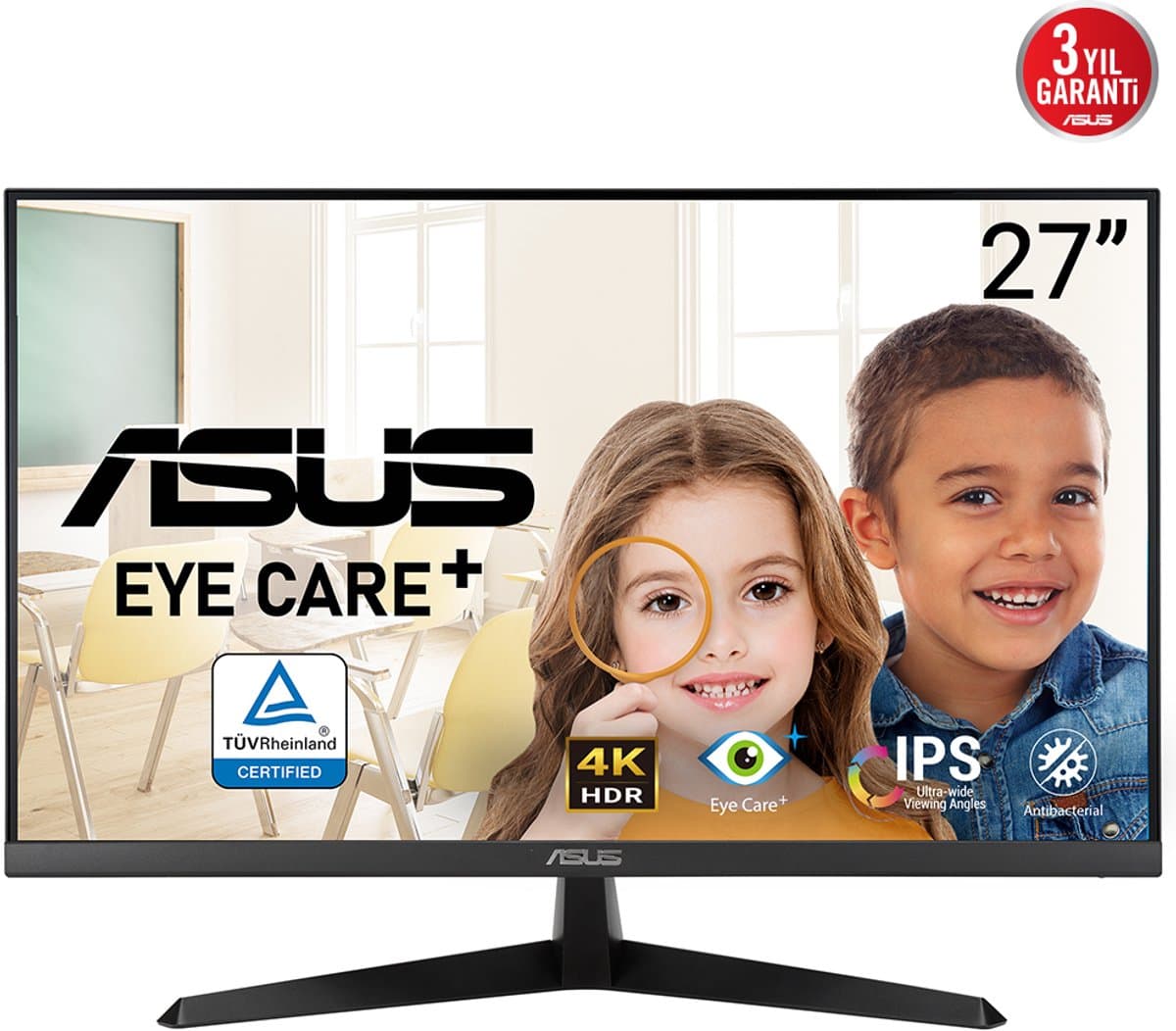 ASUS VY27UQ Eye Care Monitor - 4K UHD - Speakers - 5ms - 60hz - 27 inch — afbeelding 1