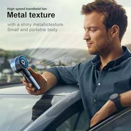 Draagbare mini USB ventilator met 2600 mAh batterij - Oplaadbare handventilator voor buiten - Max. 16 uur gebruik, 4 snelheden — thumbnail 5